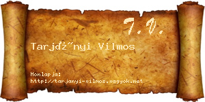 Tarjányi Vilmos névjegykártya